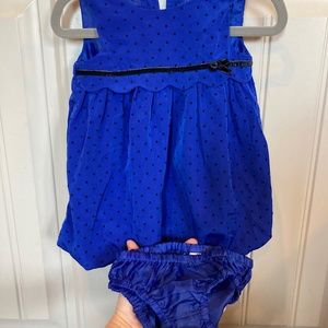 Baby girls Gymboree blue dress with bloomers 3-6 months